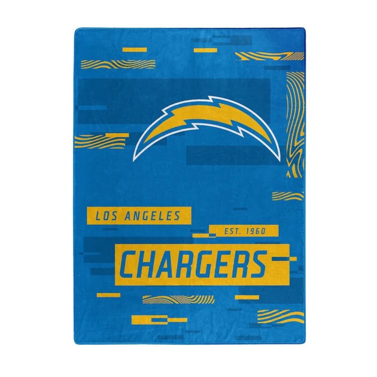 Northwest Chargers Digitize Plush Raschel Blanket 60x80