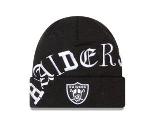 Las Vegas Raiders Beanie New Era Fresh Stripes Knit Hat Black