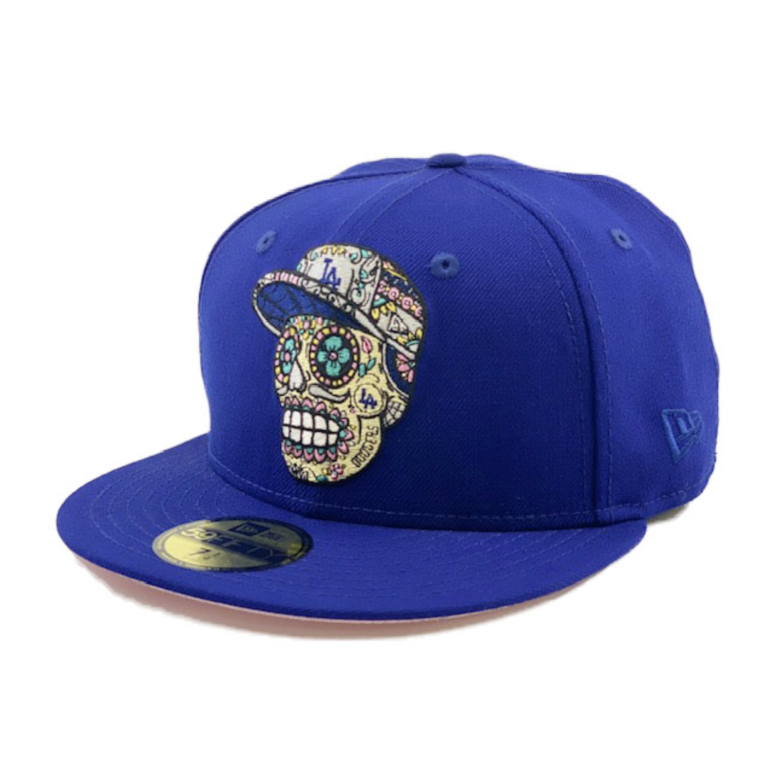 Day of The Dead Pink Sugar Skull 59FIFTY Fitted Hat, White - Size: 7, by New Era