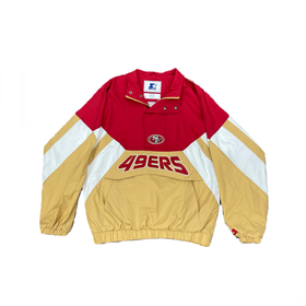 1990's SAN FRANCISCO 49ERS STARTER PRO LINE PULLOVER WINDBREAKER M