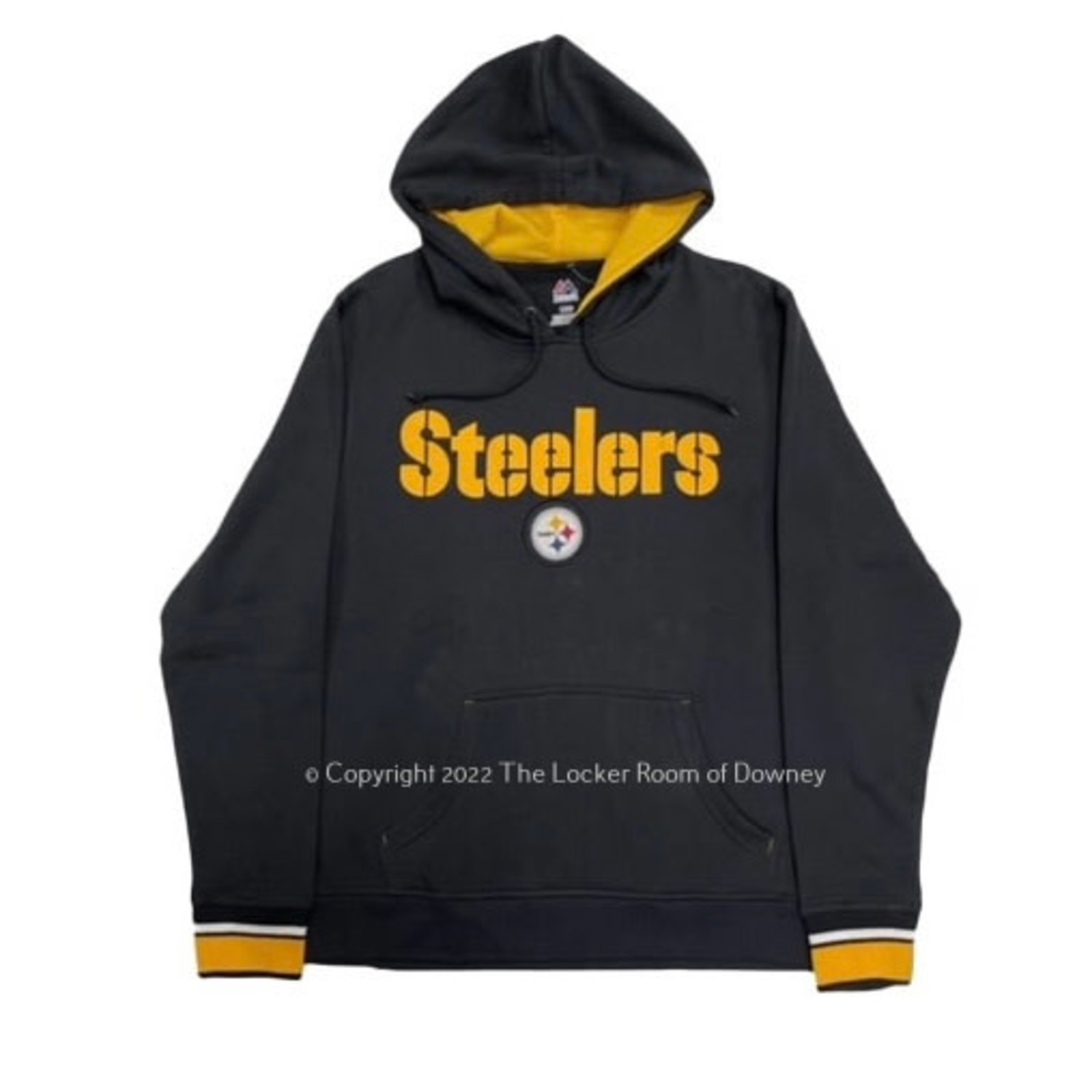 Steelers M NE Gray Block Arch Hoodie - The Locker Room of Downey