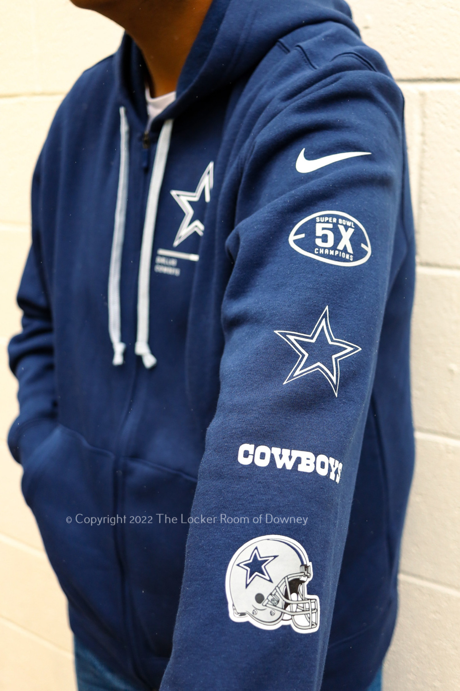 Dallas Cowboys Nike Side Line Therma Hoodie - Youth