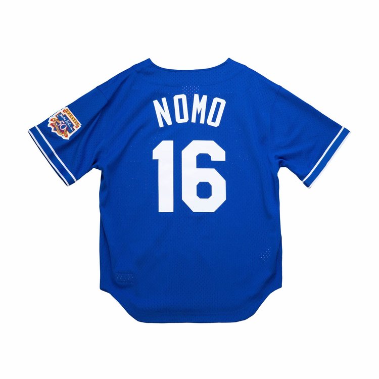 Mitchell and Ness MLB Los Angeles Dodgers M&N Men's 1997 Authentic Mesh BP Hideo Nomo #16 Jersey Royal
