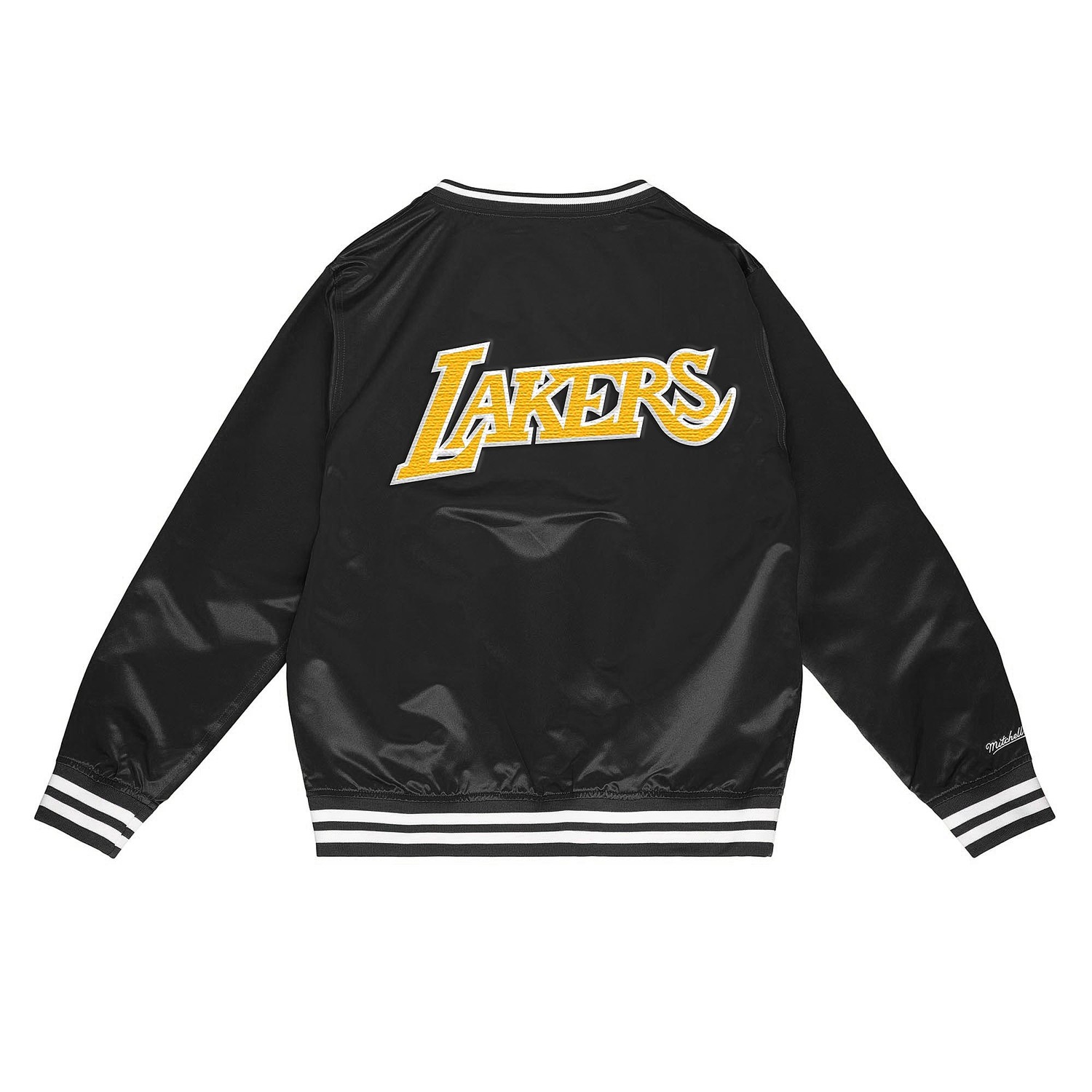 LA Lakers Men's Mitchell & Ness Black Satin Pullover - The Locker