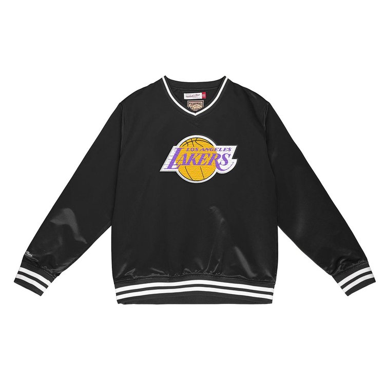 Mitchell and Ness LA Lakers Men's Mitchell & Ness Black Satin Pullover