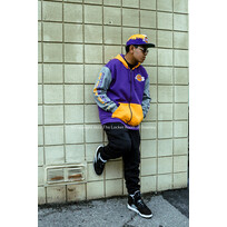 Mitchell and Ness LA Lakers Mitchell & Ness Color Blocked Full-Zip Fleece Hoodie