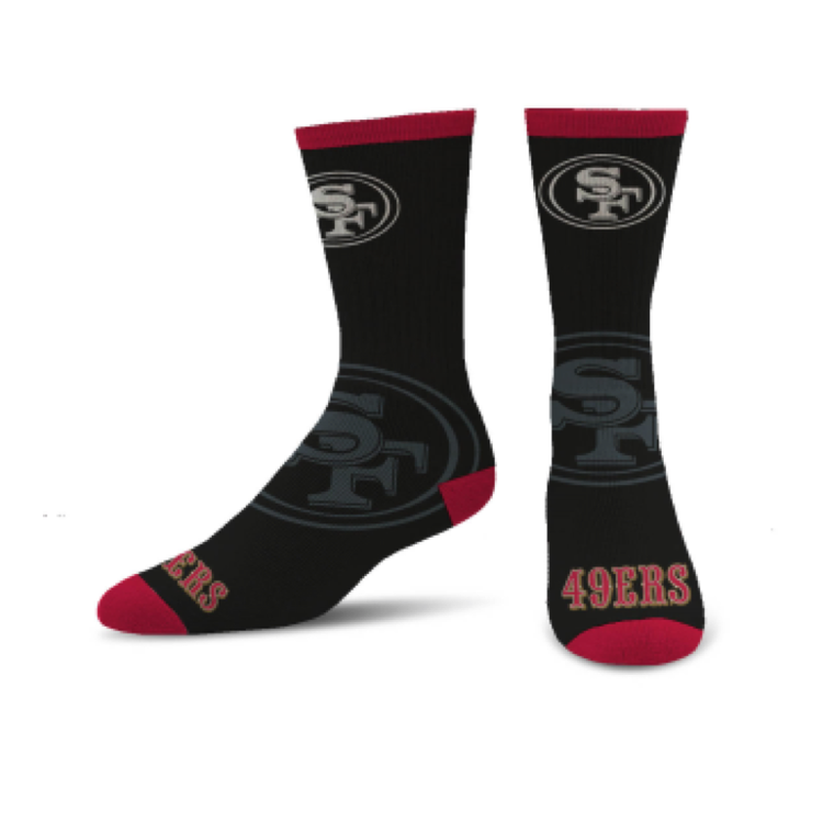 For Bare Feet Sportswear NFL Men's Black Still Fly Socks 49ers Large