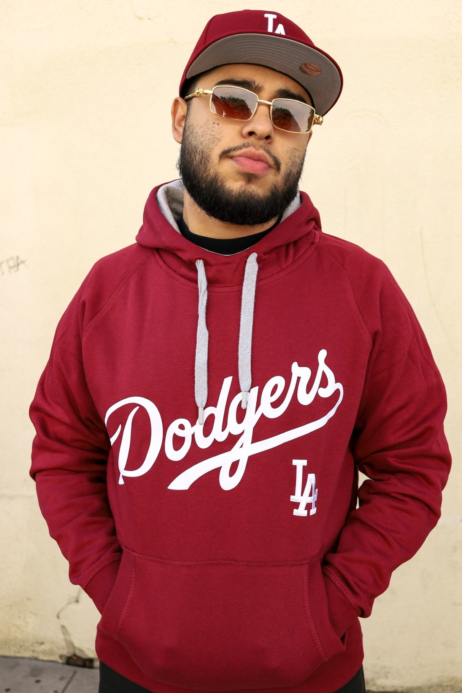 Los Angeles Dodgers Antigua Mexico Wordmark Pullover Hoodie Blue