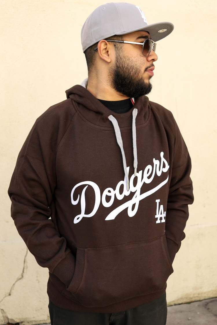Antigua LA Brown Pullover Hoodie Wordmark