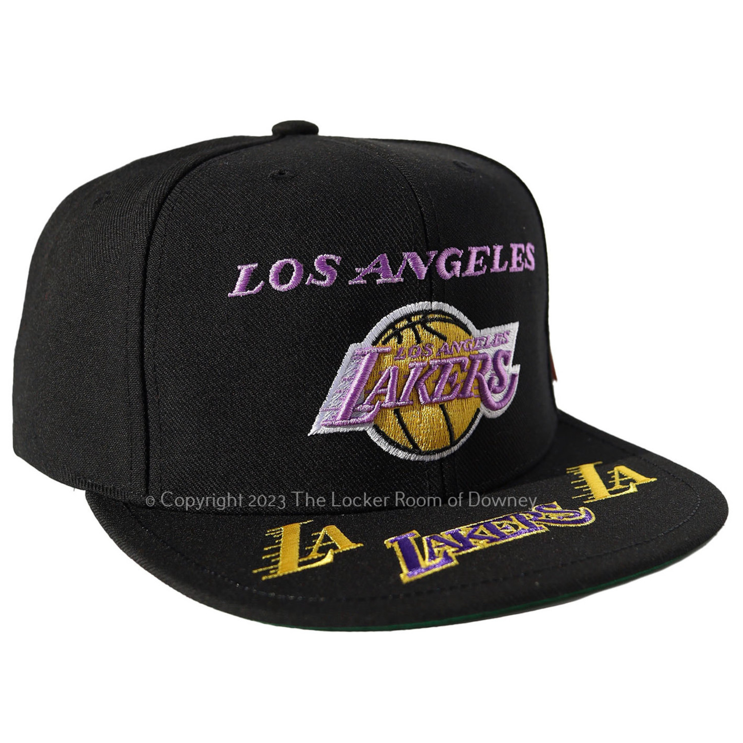 Mitchell & Ness Black Los Angeles Lakers Front Loaded Snapback Hat