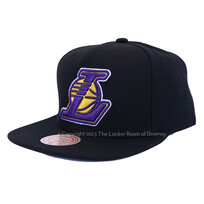 Mitchell and Ness Lakers "L" M&N Core Basic Snapback Black