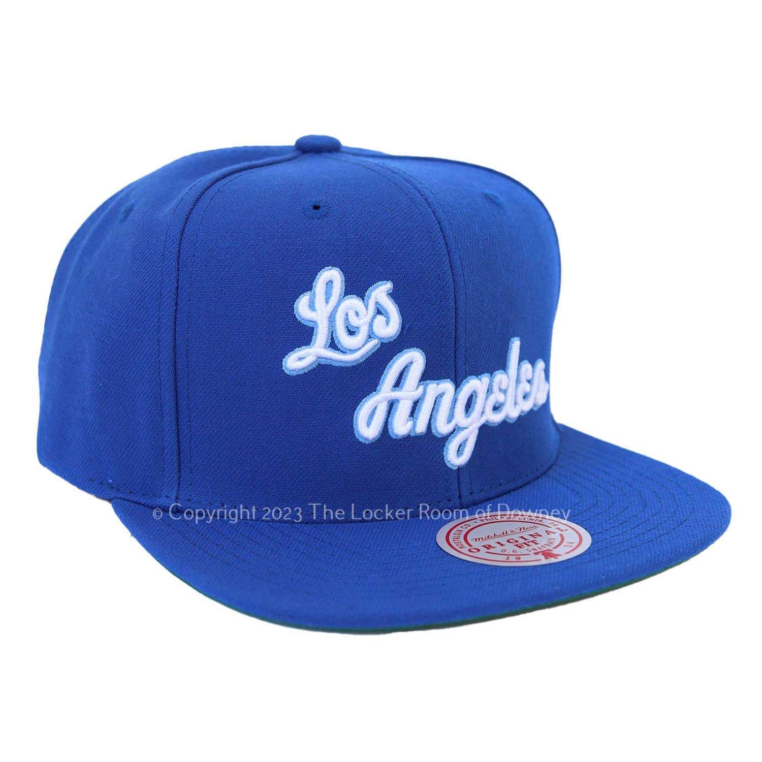 Lakers M&N Script Royal White - The Locker Room of Downey