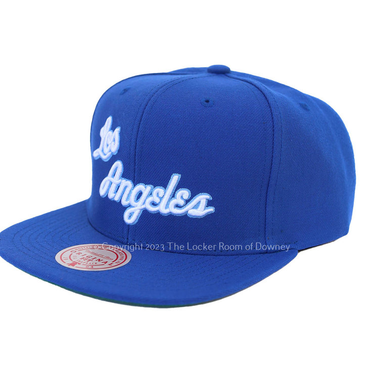 Mitchell and Ness Lakers M&N Script Royal White Snapback