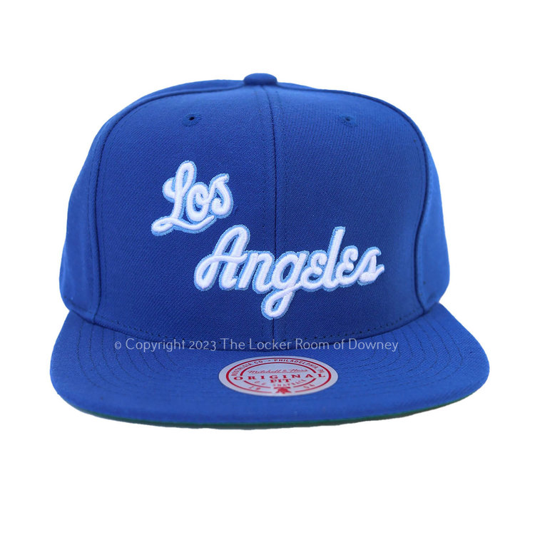 Mitchell and Ness Lakers M&N Script Royal White Snapback