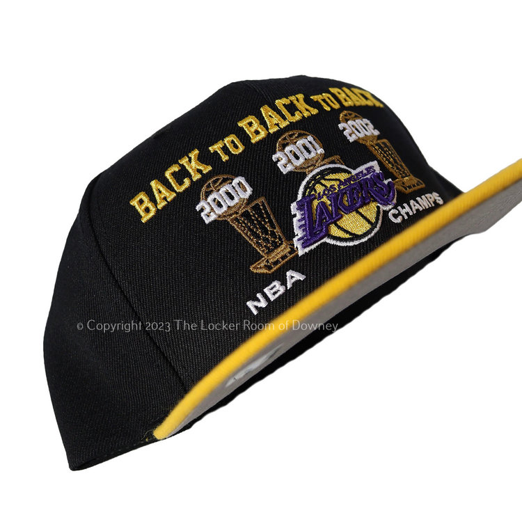 Mitchell and Ness NBA Los Angeles Lakers M&N Back to Back to Back 2000-2002 Snapback Black