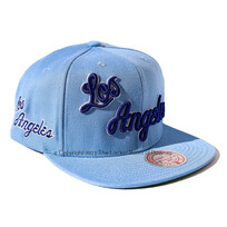 Mitchell and Ness LA Lakers M&N XL Wordmark Snapback Light Blue