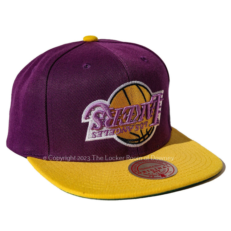 Mitchell and Ness LA Lakers Purple/Gold Upside Down M&N Snapback