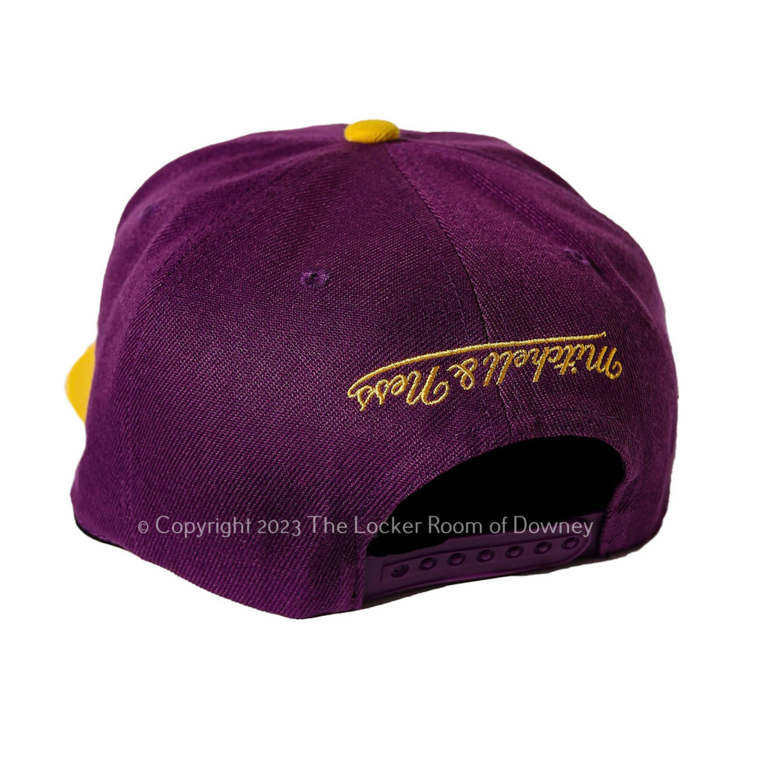 Los Angeles Lakers Mitchell & Ness Upside Down Snapback Hat - Purple/Gold