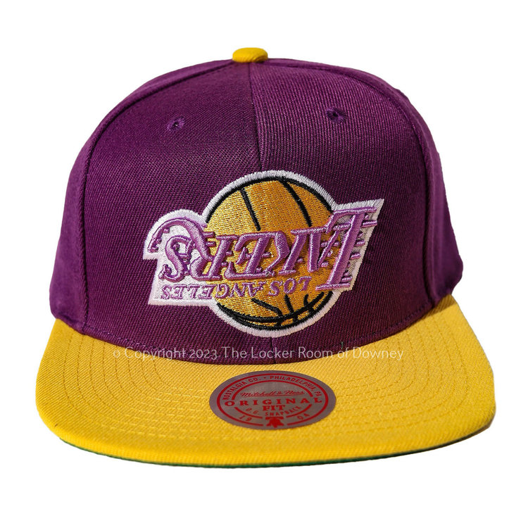 Mitchell and Ness LA Lakers Purple/Gold Upside Down M&N Snapback
