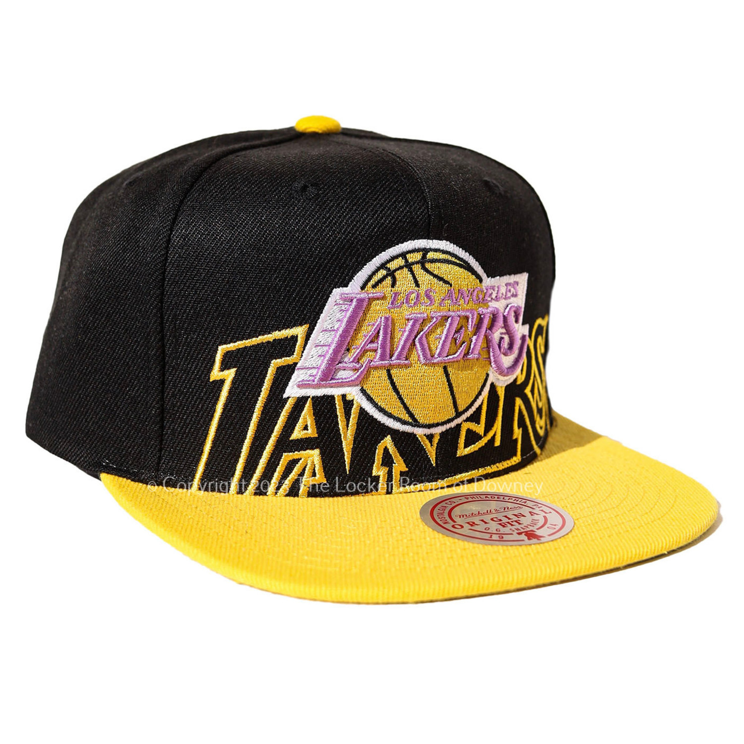 NBA Los Angeles Lakers Low Big Face HWC Snapback Hat Black and