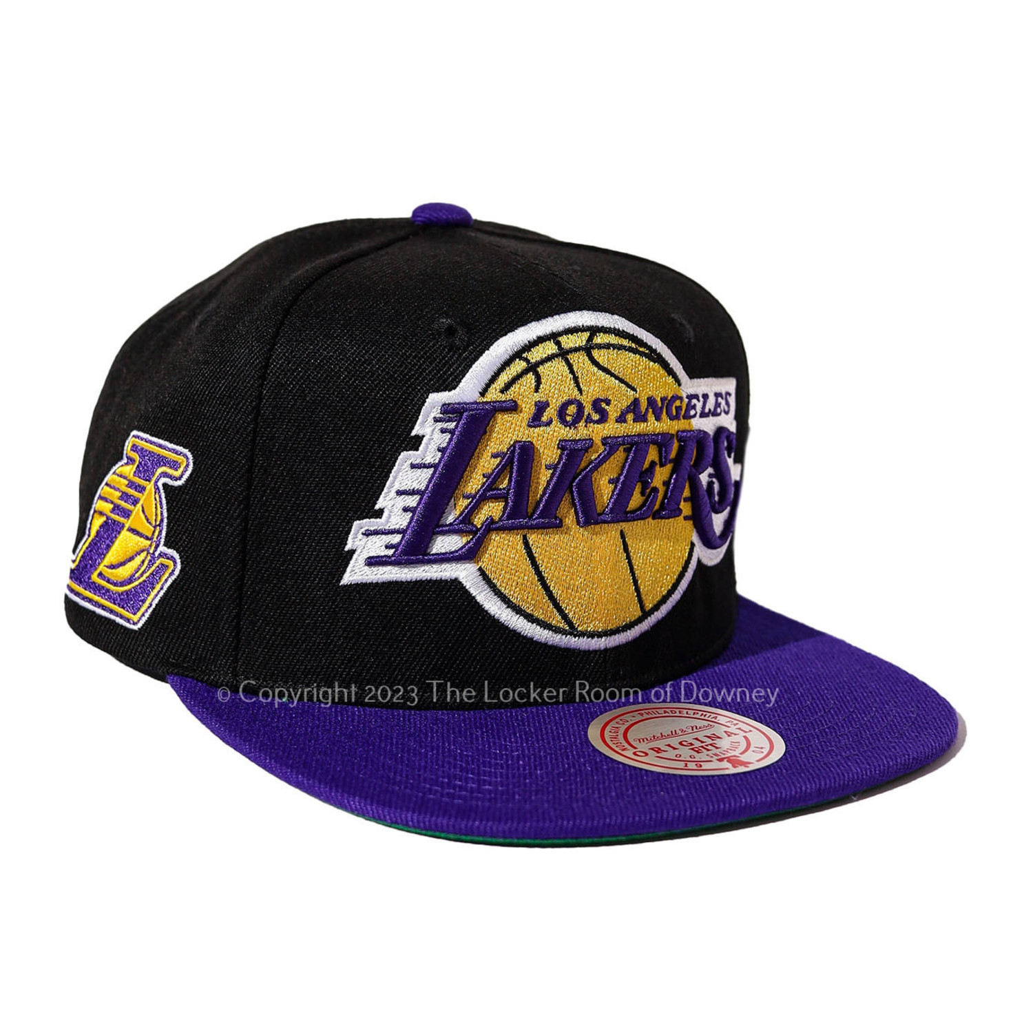 LA Lakers M&N XL Wordmark Snapback Black - The Locker Room of Downey
