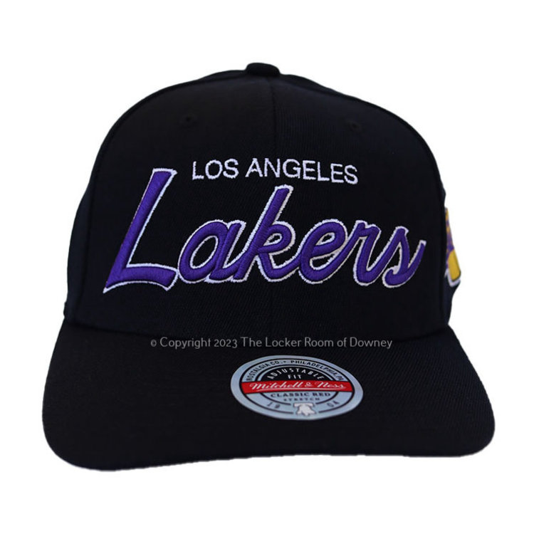 Mitchell and Ness LA Lakers M&N Team Script 2.0 Stretch Snapback Black