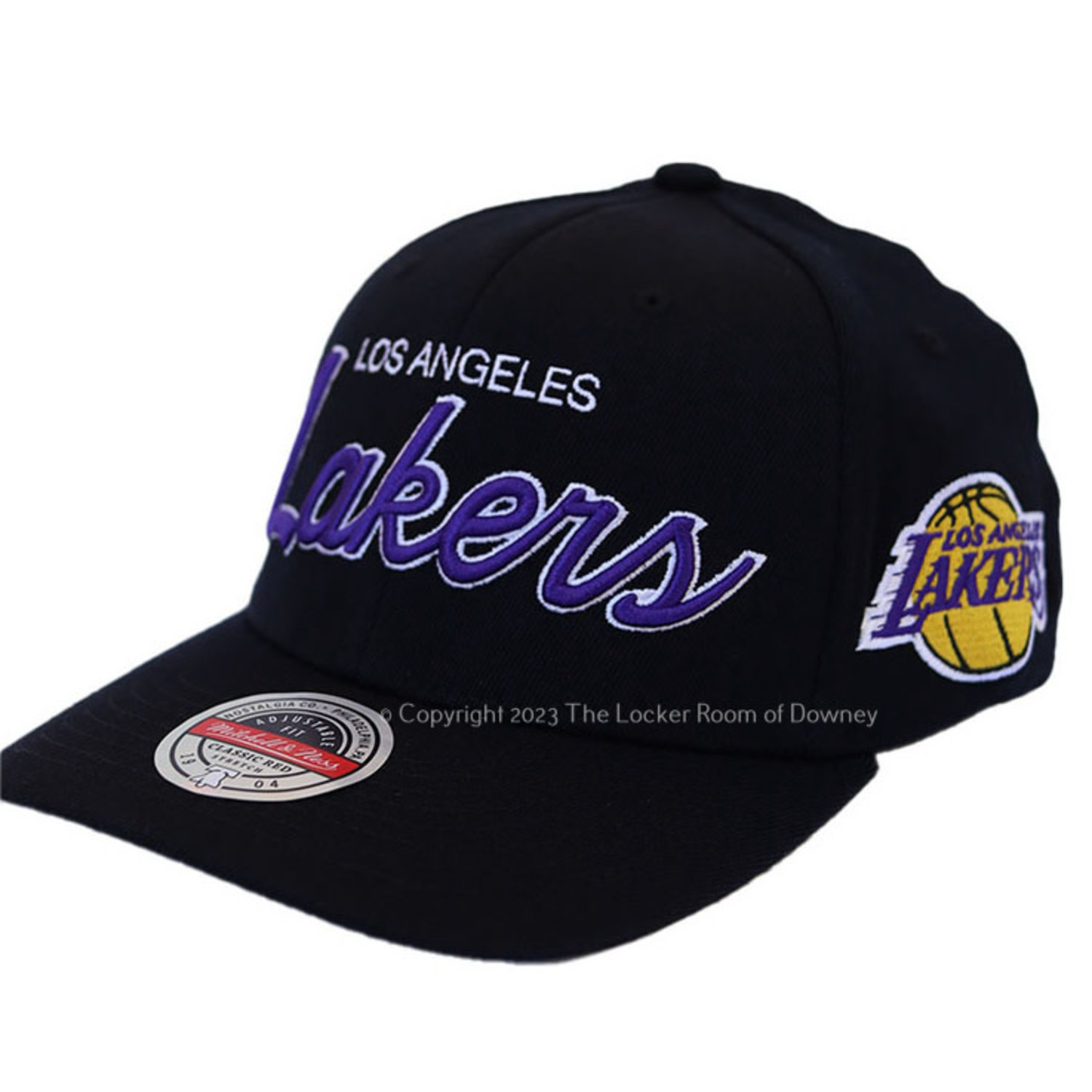 Mitchell and Ness LA Lakers M&N Team Script 2.0 Stretch Snapback Black