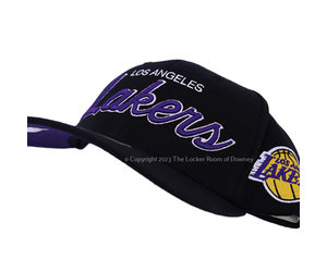 Mitchell and Ness LA Lakers M&N Team Script 2.0 Stretch Snapback Black