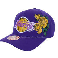 Mitchell and Ness Lakers M&N Secondary Roses Pro Snapback Purple