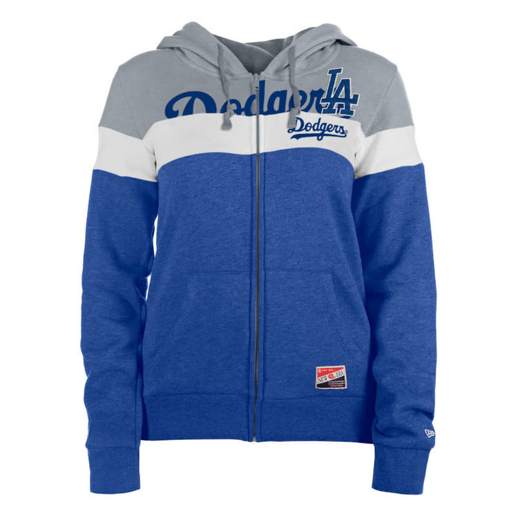 New Era Dodgers NE Women's Throwback F/Z Color Block Hoodie