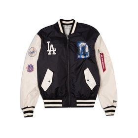 LA Dodgers M&N Men's Primetime Lightweight Satin Jacket White