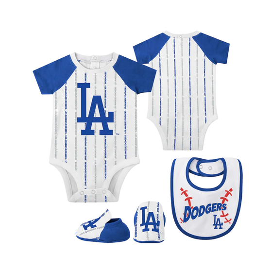 MLB Los Angeles Dodgers Baby Girls' 3pk Bodysuit - 0-3M
