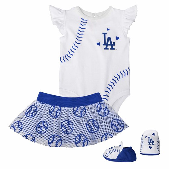 MLB Dodgers Infant Play Ball Creeper Bib & Boot Set