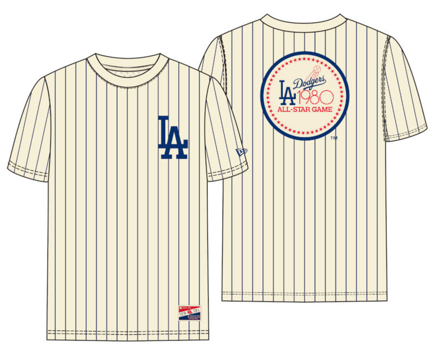 New Era Los Angeles Dodgers Men's Throwback Pinstripe Crew Shirt