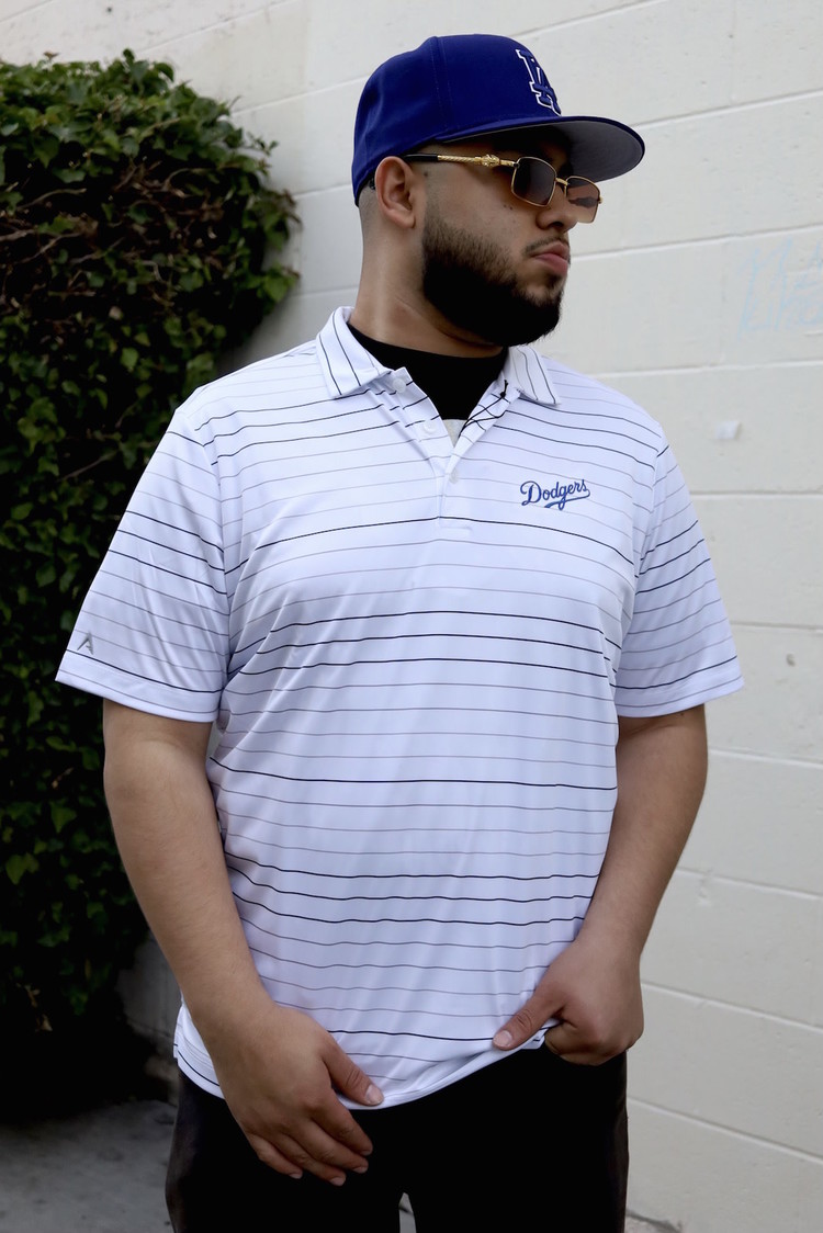 Antigua Dodgers M Polo Ryder White