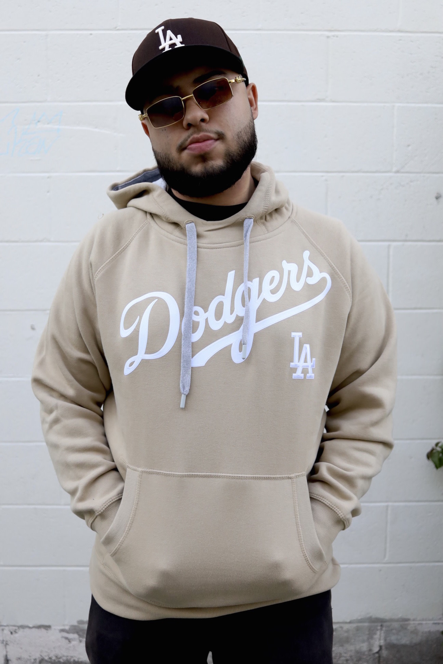 Los Angeles Dodgers Antigua Mexico Wordmark Pullover Hoodie Blue