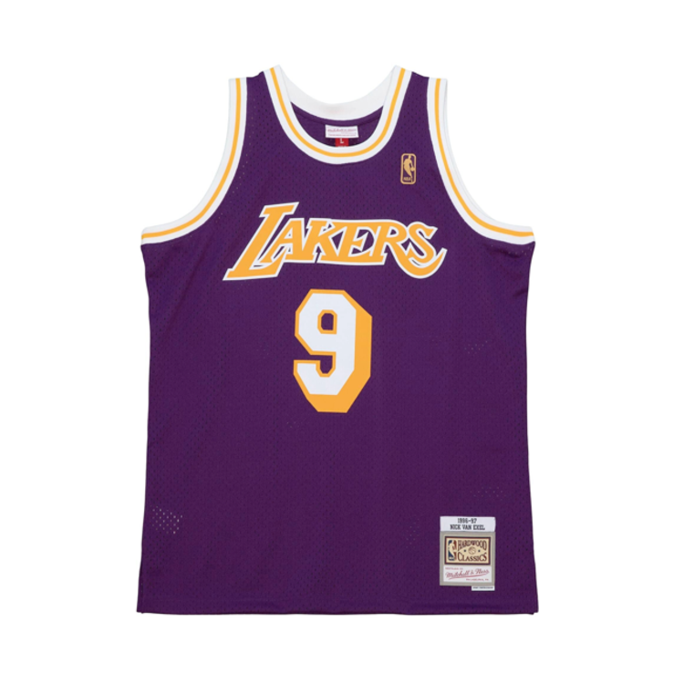 Mitchell and Ness LA Lakers Men's Mitchell & Ness 1996 Nick Van Exel #9 Replica Swingman Purple