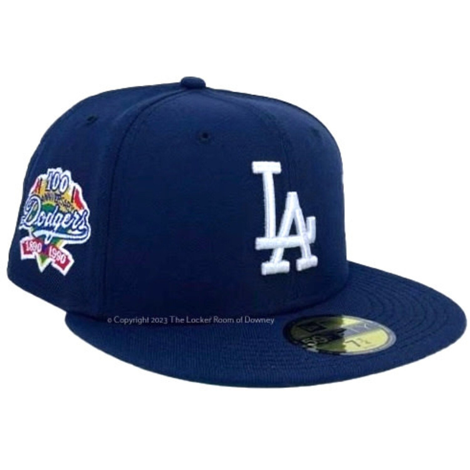 Dodgers Fitted New Era 59Fifty 100th Blue Hat Cap Green UV