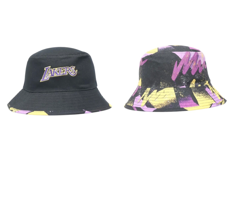 Mitchell and Ness LA Lakers Hyper Reversible Bucket Hat