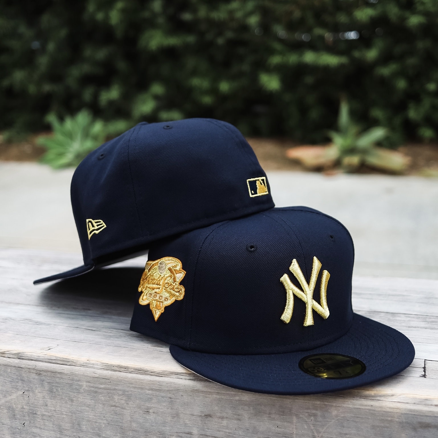 black and gold hat