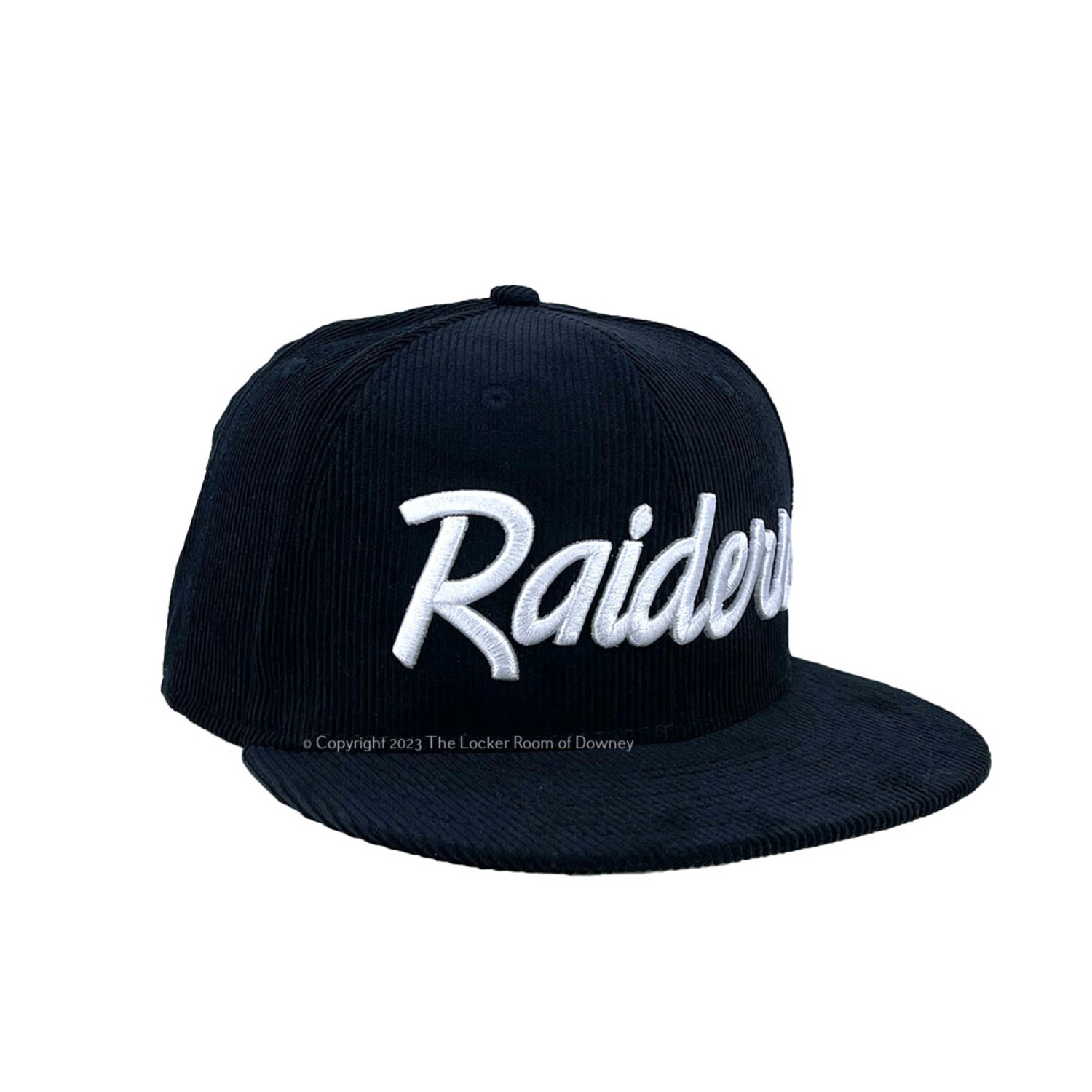 Raiders Shield Black Corduroy 950 - The Locker Room of Downey