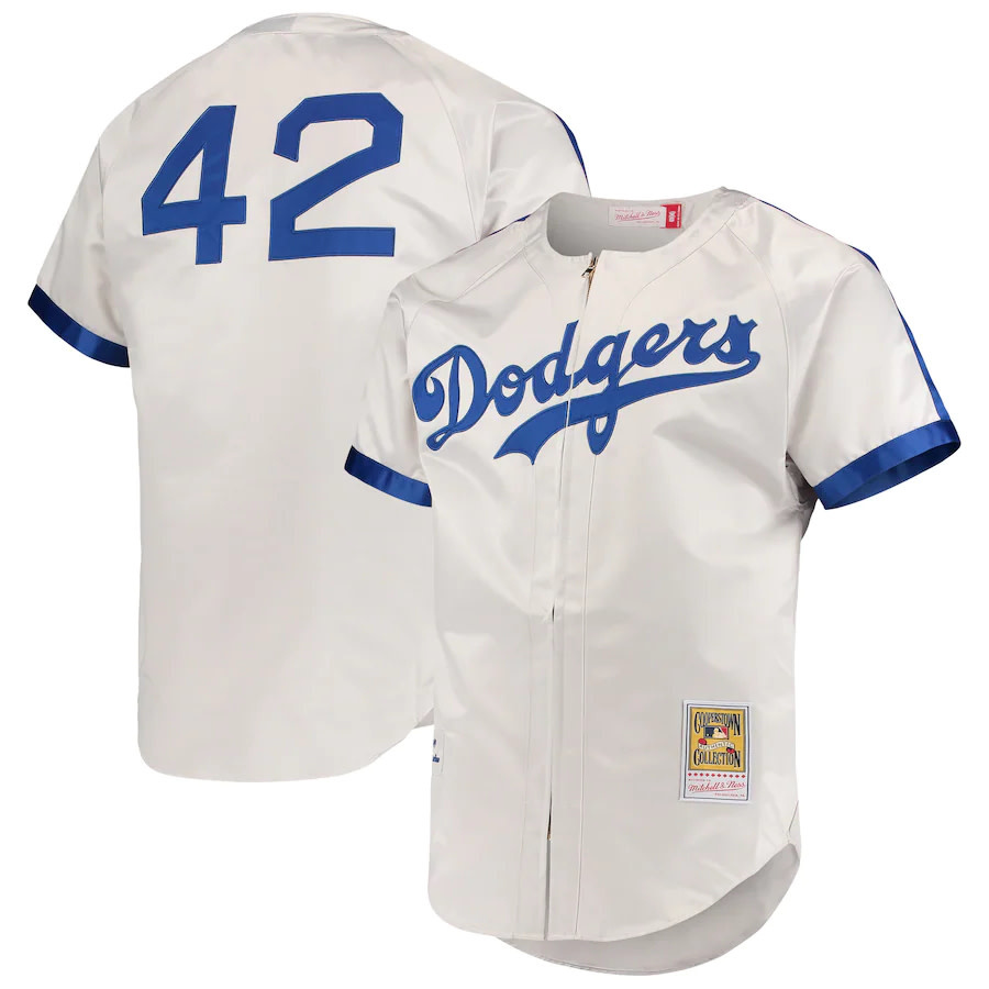 Brooklyn Dodgers Jackie Robinson 1949 Mitchell & Ness Full-Zip Authentic Jersey Medium