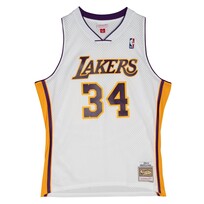 Mitchell and Ness LA Lakers Men's Mitchell & Ness 2002-03 Shaquille O'Neal #34 Replica Swingman Alt Jersey White