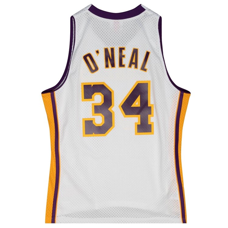 Mitchell and Ness LA Lakers Men's Mitchell & Ness 2002-03 Shaquille O'Neal #34 Replica Swingman Alt Jersey White