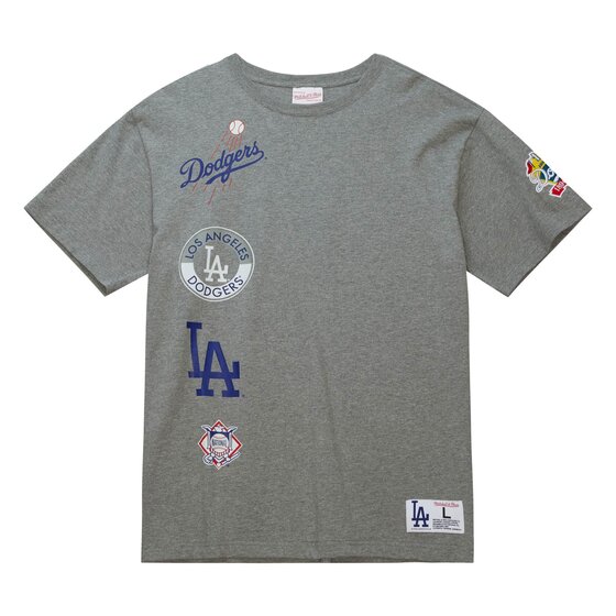 LA Dodgers M&N Emblem Ringer T-Shirt - The Locker Room of Downey