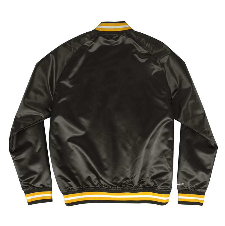 Mitchell and Ness Steelers M&N Lightweight Satin Jacket Black