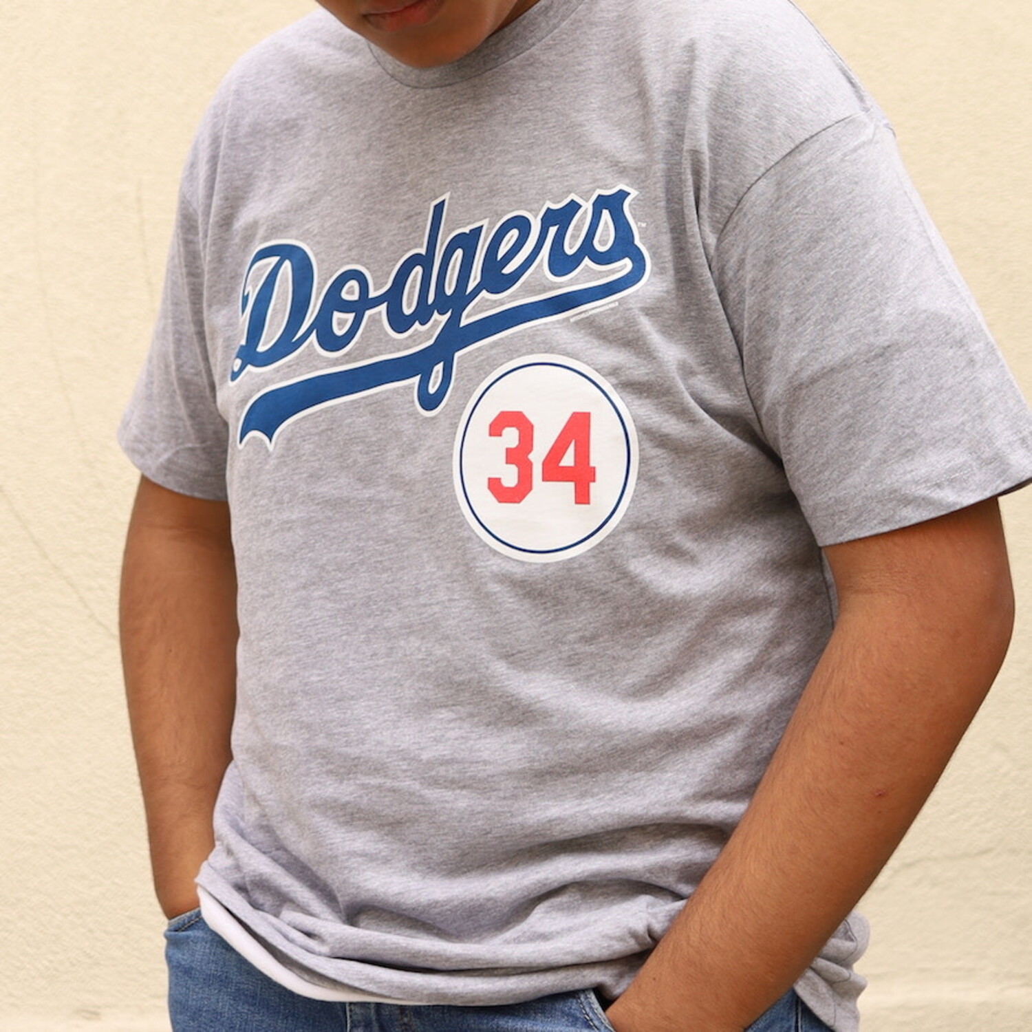 LA Dodgers M&N Retired Number Gray T-Shirt - The Locker Room of Downey