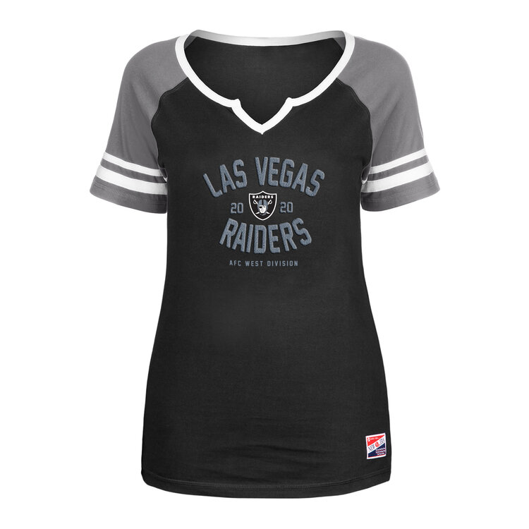 New Era Raiders W NE Black Gray Established S/S Notch Tee