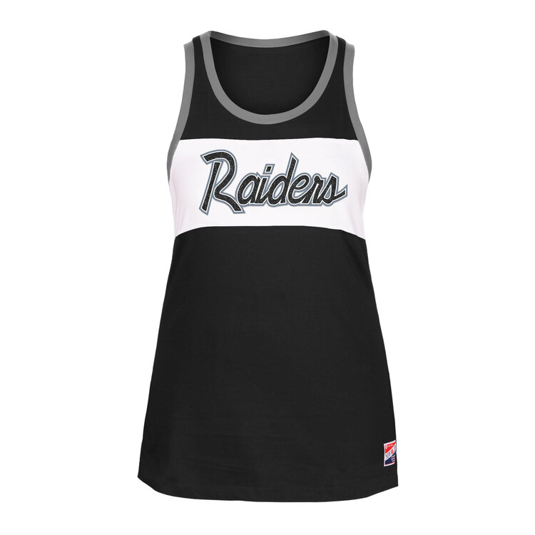 New Era Raiders Women's NE Black White Script Tank