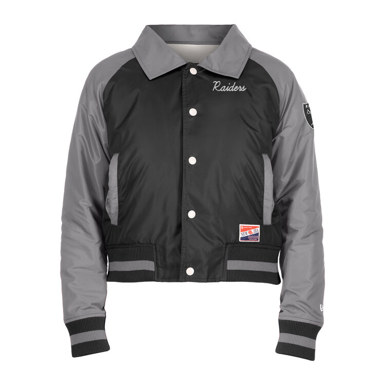 New Era Raiders Women's NE Black/Gray Button Snap Jacket